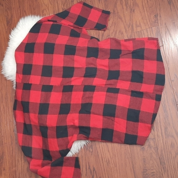 Buffalo Check Dolman Brushed Flannel Open front Cardigan - Picture 4 of 7